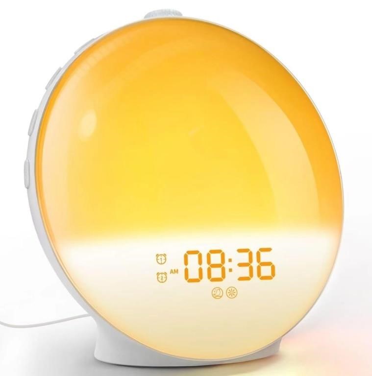 (new)Wake Up Light Sunrise Alarm Clock for Heavy