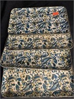 4 VINTAGE COMPOSITE PAISLEY TRAYS - 8 X 4.5 “ EA