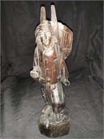 11.5 “ CARVED WOOD ASIAN FIGURE - MISSING STAFF