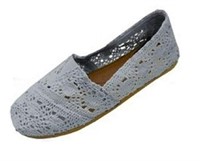 Womens Canvas Crochet Slip on Shoes Sz 10