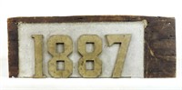Wooden Sign "1887"