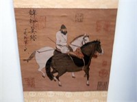 Chinese scroll of man and horse with