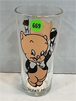 Porky pig Pepsi character glass 1973.