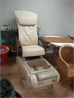 Salon chair with foot bath.  Seller says it works