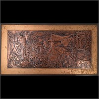 A Large Framed Copper Relief After Picasso