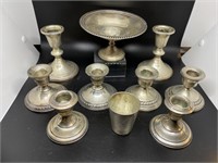 10 Pcs. Sterling Silver Candle Holders and More