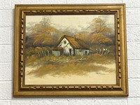 Beautiful Farm Landscape Oil Painting in Frame