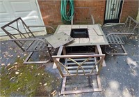 Contemporary Fire Pit Table w/ 4 Chairs