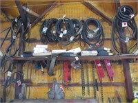 Large assortment of belts, hose cover plates,