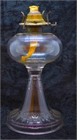 Antique Sun Colored Amethyst Glass Oil Lamp