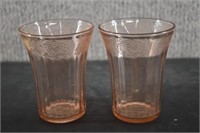 2 Jeannette Pink Cherry Blossom Tumblers