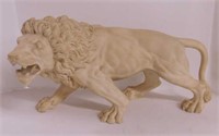 Roaring lion statue, 12" long x 6.5" tall