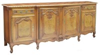 LOUIS XV STYLE CARVED FRUITWOOD/ELM SIDEBOARD