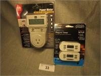 NIB Plug in Timers and Power Meter