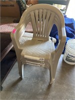 HARD PLASTIC PATIO ARM CHAIRS