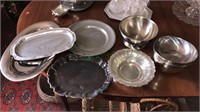 Four serving trays, four serving bowls including