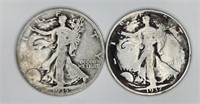 1935 1937 Walking Liberty Silver Half Dollars