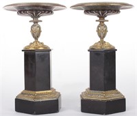 VINTAGE BRASS CANDLEHOLDERS & CANDLE - LOT OF 3