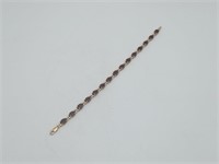 14K Yellow Gold Garnet Tennis Style Bracelet