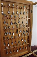 Vintage Spoon Collection & Display Case