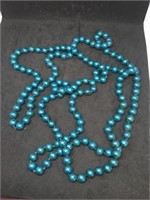 Continuous Long Strand of Teal Blue Beads