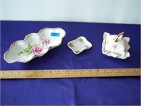 Lot of Small, Antique Floral Trinket Dishes