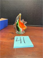 art glass fish paperweight