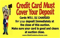 Your Card MUST Cover Your Deposit at Auction Close