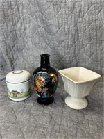 Sea Dragon Vase Jar and White Pot