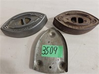 Vintage SAD Irons (2) & 1 Trivet