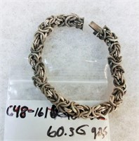 C48-161 sterling woven link bracelet 60.3g this