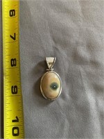Cut Stone Pendant in Sterling Setting