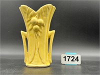 Vintage Yellow Handled Pottery Vase
