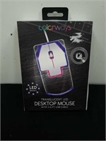 New colorways translucent LED desktop Mouse with
