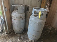 3 steel forklift propane tanks