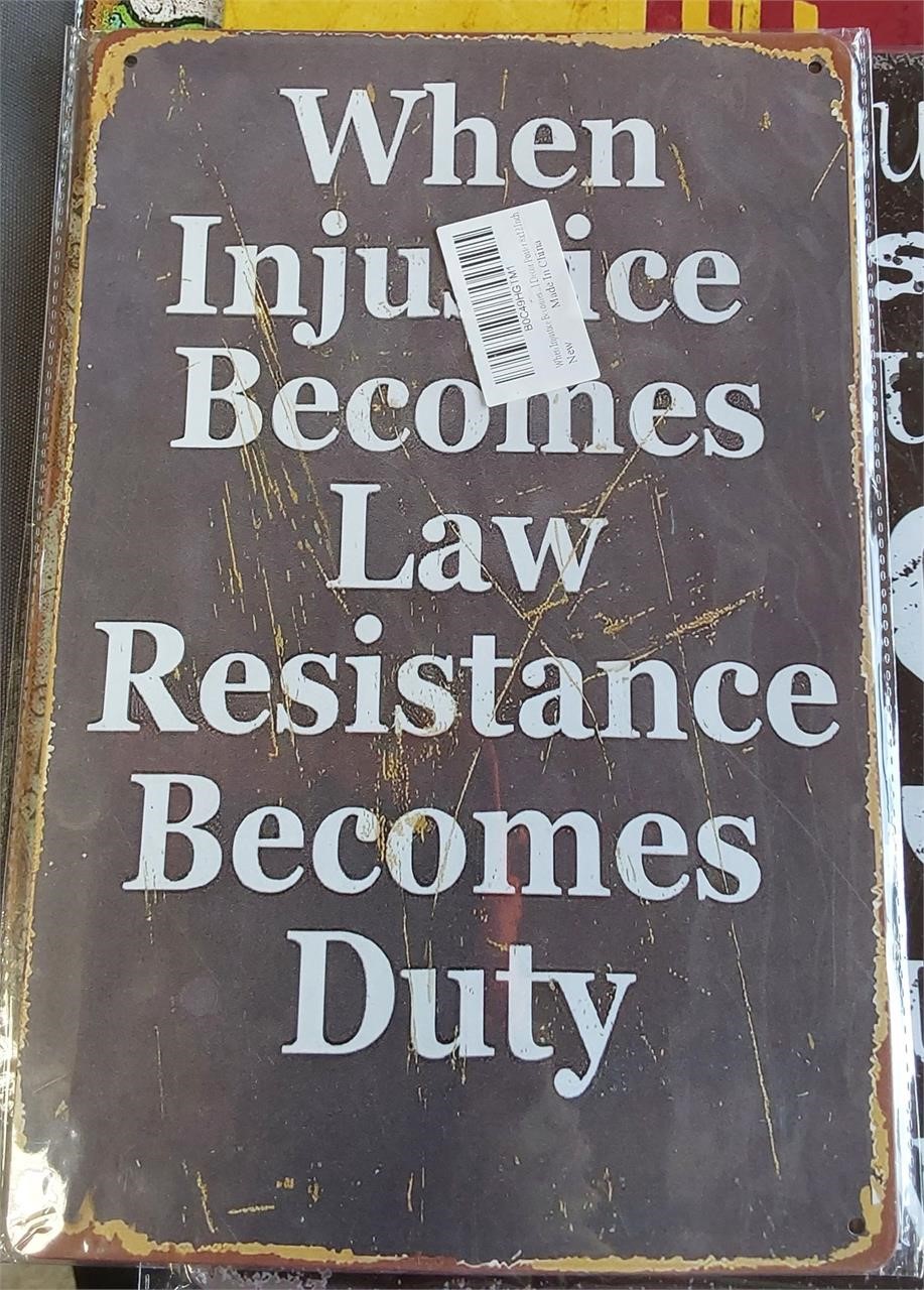 Law 8x12 Metal Sign