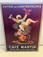 Cafe Martin French Art Deco 1921 Vintage Wood