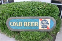 Pabst Blue Ribbon Cold Beer Metal Sign-18"X"58.5""