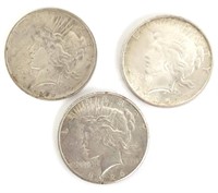 1925, 1926-S, & 1926-D Peace Silver Dollars