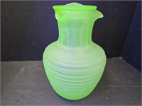 Uranium Glass 8" h Pitcher with Lid