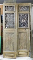 Iron Inset Primitive Egyptian Wooden Doors.