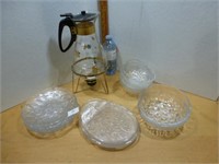 Glass Plates / Bowls / Vintage Coffee Pot