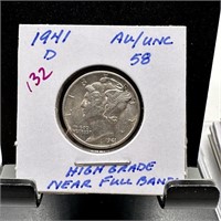 1941-D MERCURY SILVER DIME HIGH GRADE