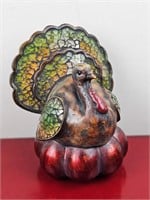 turkey figurine, art/crackle glass