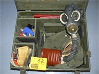 MILITARY BOX WITH GAS MASK AND TANK