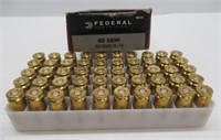 (50) Rounds of Federal 40 S&W 180 grain FMJ