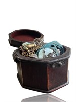Antique Pirate Lockbox Lever Filled Jewelry Box