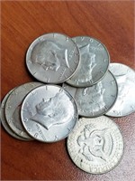 8  40% Silver JFK Half Dollars