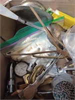 Box Lot of Misc. - Candle, Flatware, Poker Chip