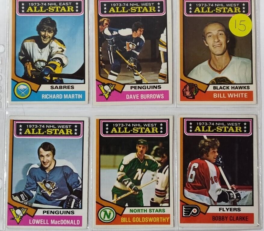 6 1973-74 OPC All-Stars Cards